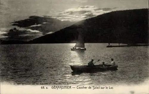 Ak Gérardmer Lothringen Vosges, Coucher de Soleil sur le Lac