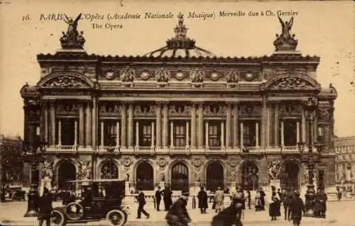 Ak Paris IX Opéra, l'Opera (Academie Nationale de Musique), merveille due a Ch. Garnier