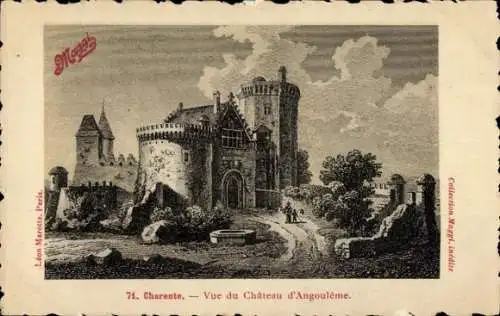 Künstler Ak Angoulême Charente, Schloss, Reklame Maggi