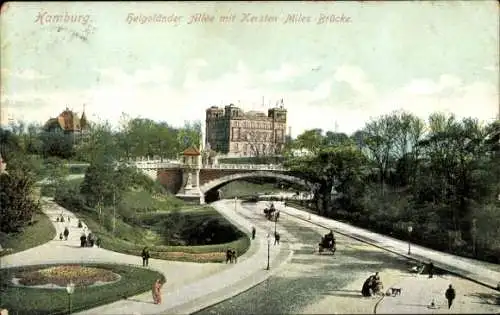 Ak Hamburg Mitte St. Pauli, Helgoländer Allee, Kersten Miles Brücke