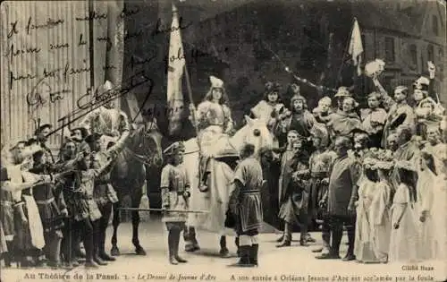 Ak Passionstheater, A son entree a Orleans Jeanne d'Arc est acclamee par la foule