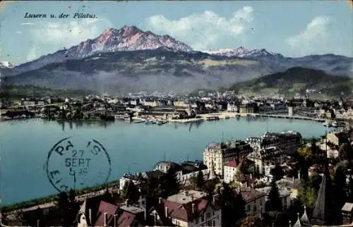 Ak Luzern Stadt Schweiz, Pilatus, Panorama