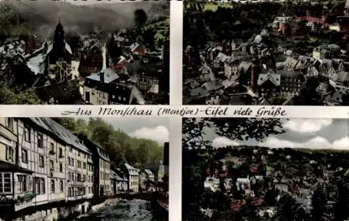 Ak Monschau Montjoie in der Eifel, Teilansicht, Fachwerkgebäude