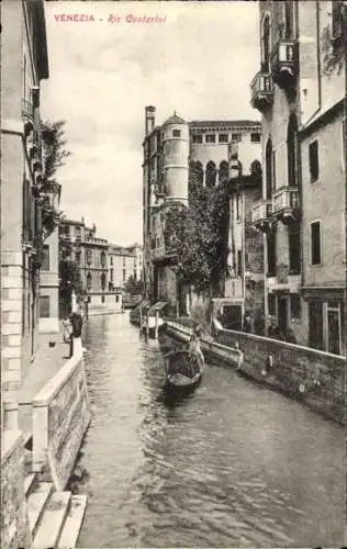 Ak Venezia Venedig Veneto, Rio Contarini, Kanal, Gondel