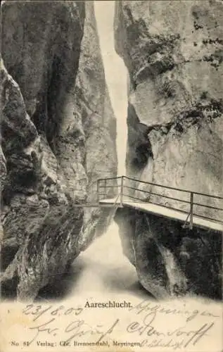 Ak Meiringen Kanton Bern, Aareschlucht