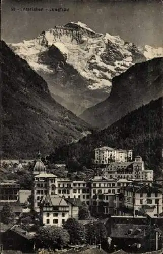 Ak Interlaken Kanton Bern Schweiz, Teilansicht, Jungfrau