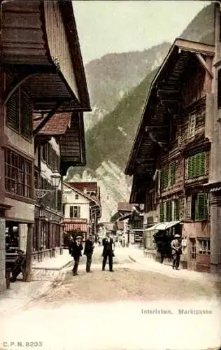 Ak Interlaken Kanton Bern Schweiz, Marktgasse