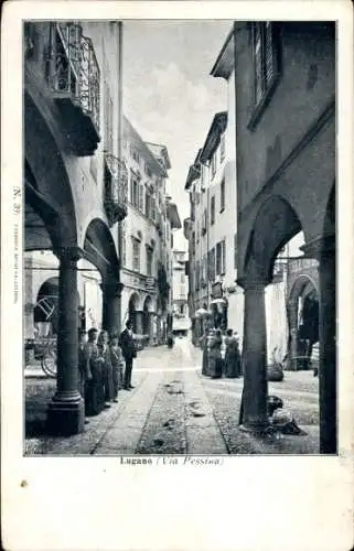 Ak Lugano Kanton Tessin Schweiz, Via Pessina