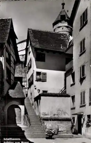 Ak Schaffhausen am Rhein Schweiz, Aufstieg zum Munot