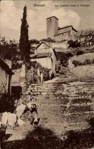 Ak Granada Andalusien Spanien, San Cristobal desde la Alhacaba