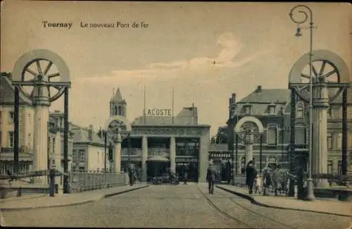 Ak Tournai Wallonien Hennegau, Le nouveau Pont de fer