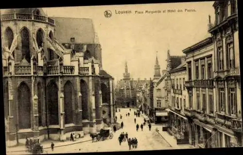 Ak Louvain Leuven Flämisch Brabant, Place Marquerite, Hotel des Postes