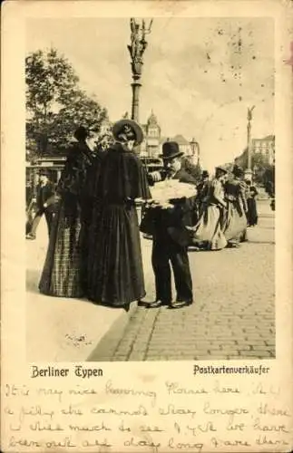 Ak Berlin, Berliner Typen, Postkartenverkäufer, Straßenszene