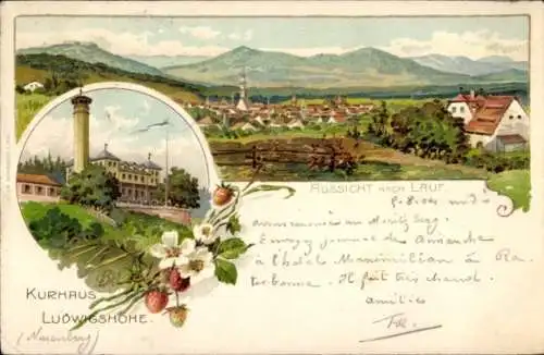 Künstler Litho Biese, C., Lauf an der Pegnitz, Kurhaus Ludwigshöhe, Bes. Jean Haeffner, Panorama
