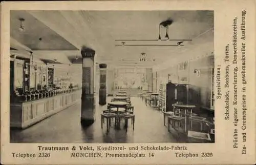 Ak München, Trautmann & Vokt, Konditorei, Schokolade-Fabrik, Promenadeplatz 14