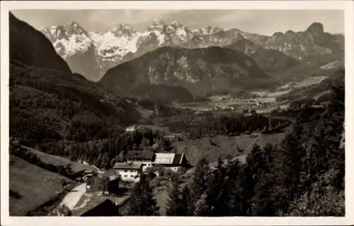 Ak Unken in Salzburg, Gasthaus Melleck an der Landesgrenze, Panorama, Lofener Steinberge