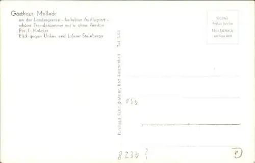 Ak Unken in Salzburg, Gasthaus Melleck an der Landesgrenze, Panorama, Lofener Steinberge