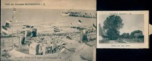 Leporello Ak Ostseebad Brunshaupten Arendsee Kühlungsborn, Strand, Dorfmotiv