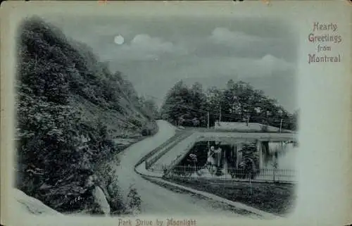 Mondschein Ak Montreal Québec Kanada, Park Drive