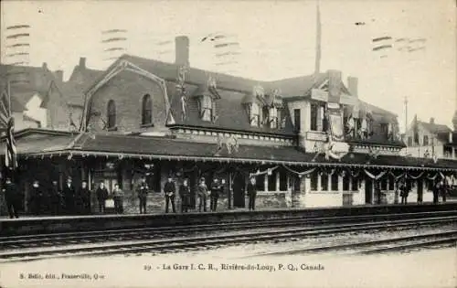 Ak Rivière du Loup Québec Kanada, Bahnhof, Gleisansicht