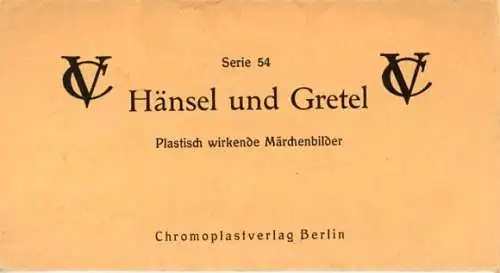 Set von 6 Bildern im Umschlag Märchen Hänsel und Gretel, Plastisch wirkendes Märchenbild
