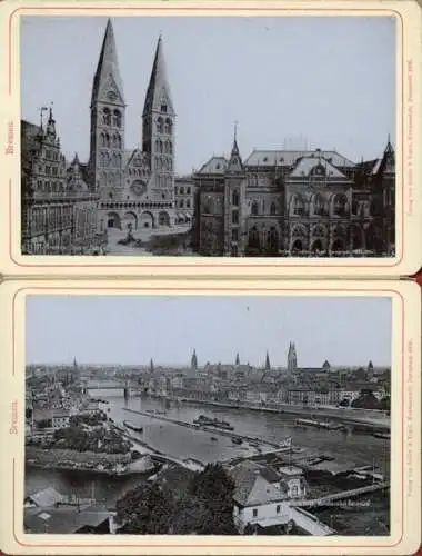 Set von 20 AK Kabinettfotos Bremen Weser Original Einband, verschiedene Ansichten