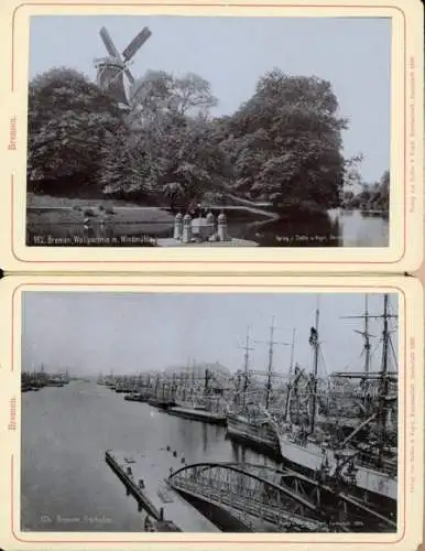 Set von 20 AK Kabinettfotos Bremen Weser Original Einband, verschiedene Ansichten