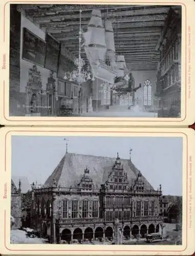 Set von 20 AK Kabinettfotos Bremen Weser Original Einband, verschiedene Ansichten