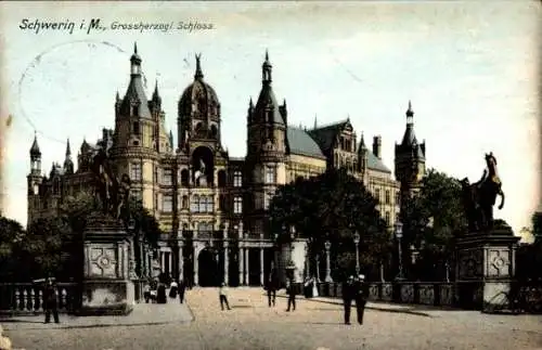 Bahnpoststempel Ludwigslust - Schwerin (Mckl.), Zug 22, 9.7.1907, auf Ak