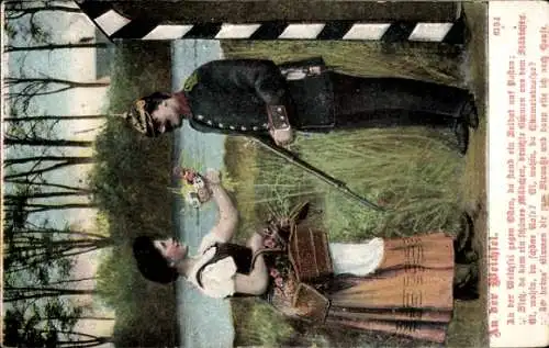 Bahnpoststempel Garnsee - Lessen, Zug 794, auf Ak