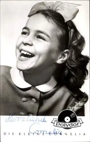 Ak Schauspielerin und Sängerin Conny Froboess, Die kleine Cornelia, Kinderportrait, Autogramm