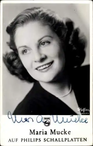 Ak Schauspielerin und Sängerin Maria Mucke, Portrait, Autogramm