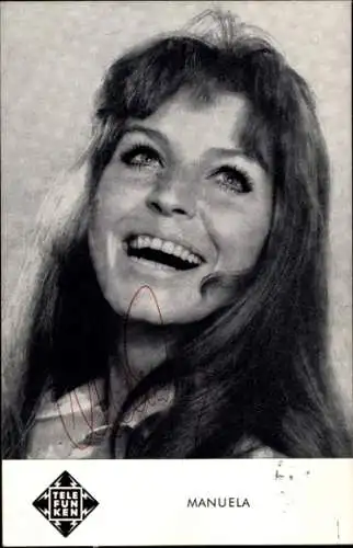 Ak Sängerin Manuela, Portrait, Telefunken Schallplatten, Autogramm