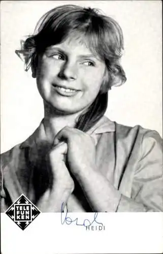 Ak Sängerin Heidi, Portrait, Telefunken-Schallplatten, Autogramm