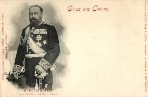 Ak Herzog Alfred von Sachsen-Coburg-Gotha, Portrait in Uniform