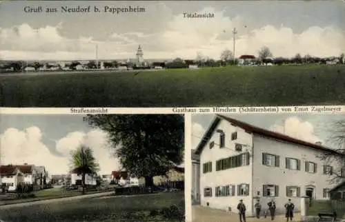 Ak Neudorf Pappenheim in Mittelfranken, Gasthaus zum Hirschen, Schützenheim, Totalansicht