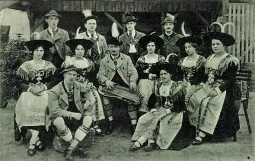 Ak Oberbayerische National-Konzert-Gesellschaft Königseer, bayrische Trachten