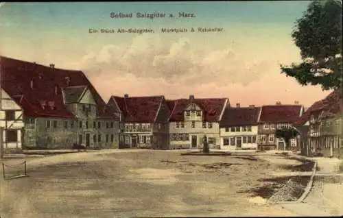 Ak Salzgitter in Niedersachsen, Marktplatz, Ratskeller