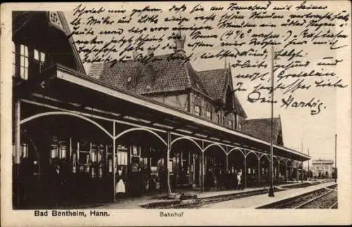 Ak Bad Bentheim in Niedersachsen, Bahnhof, Bahnsteig, Gleis