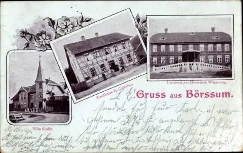 Ak Börßum Börssum am Harz, Villa Stolle, Kaufhaus A. Gadehus, Gutsbesitzer Herwarth Wäterling