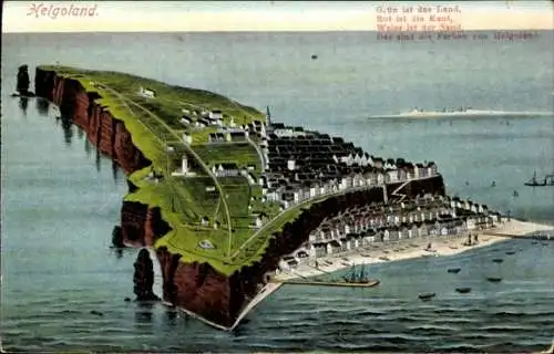 Ak Nordseeinsel Helgoland, Gesamtansicht, Gedicht