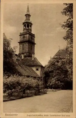 Ak Hannover in Niedersachsen, Aegidienkirche, Blick vom Loccumer Hof