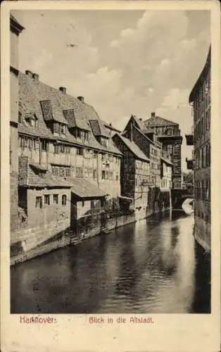 Ak Hannover in Niedersachsen, Altstadt, Kanal, Fachwerkhäuser