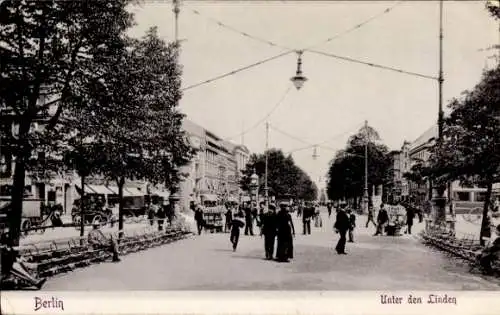 Ak Berlin Mitte, Unter den Linden, Fußgänger