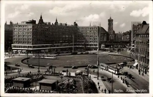 Ak Berlin Mitte, Alexanderplatz, Straßenbahn