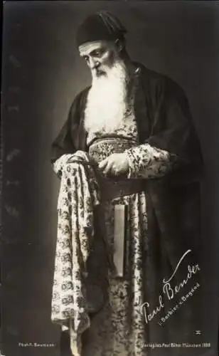 Ak Opernsänger Paul Bender, Barbier von Bagdad