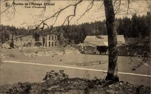 Ak Orval Florenville Wallonien Luxemburg, Abbaye d'Orval, Ruinen