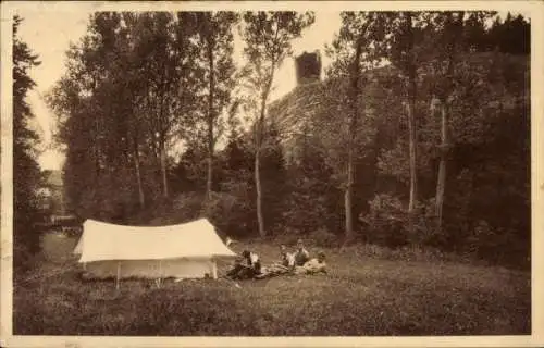 Ak Rochefort Wallonien Namur, Promenade des Fonds des Vaux, Zelt