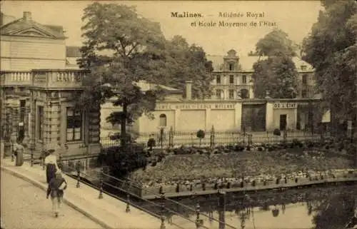 Ak Mechelen Mecheln Malines Flandern Antwerpen, Athenee Royal, Ecole Moyenne de l'Etat