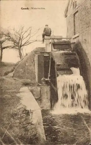 Ak Genck Flandern Limburg, Wassermühle